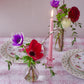 Pair of Pink Taper Candles + Candle Holders