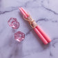 Pair of Pink Taper Candles + Candle Holders