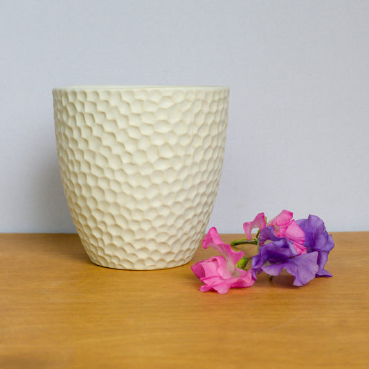 White Dimple Vase